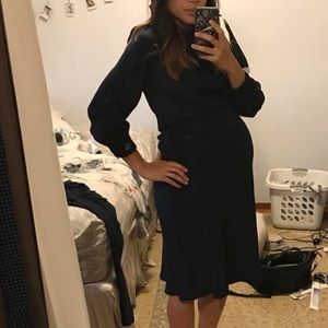 Hm creped dress in navy (non maternity)